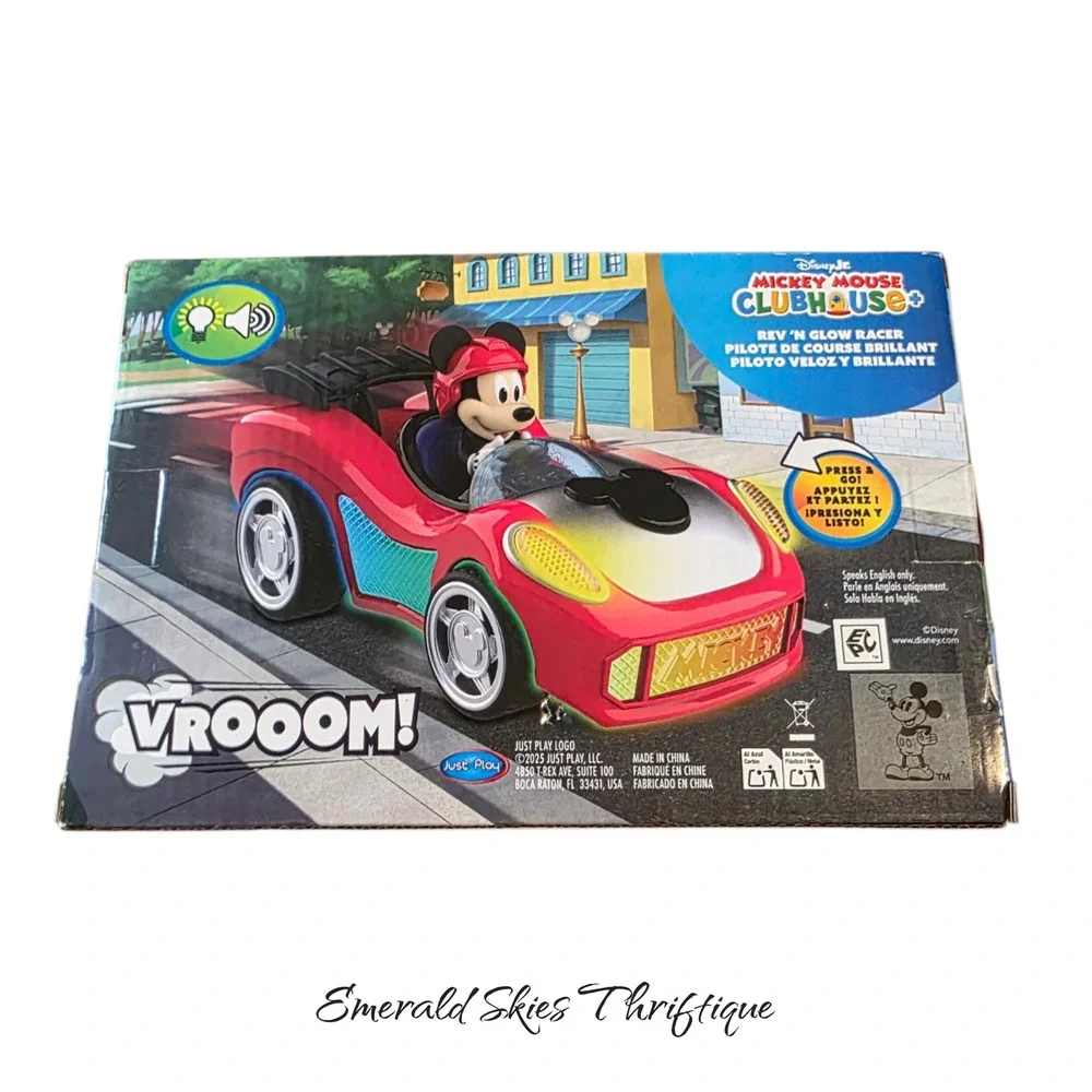 Disney Junior Mickey Rev 'N Glow Racer Vrooom! Free ship new in box